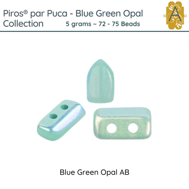 Piros® par Puca®, Blue Green Opal Collection, 5g. ~72-75 Beads - The Argus Collection