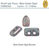 Piros® par Puca®, Blue Green Opal Collection, 5g. ~72-75 Beads - The Argus Collection