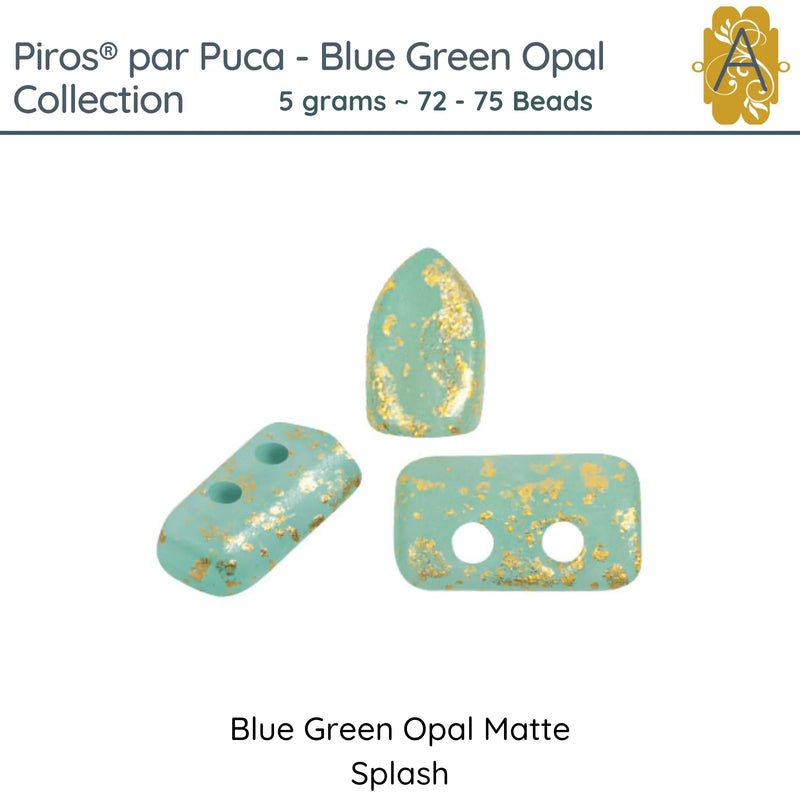 Piros® par Puca®, Blue Green Opal Collection, 5g. ~72-75 Beads - The Argus Collection