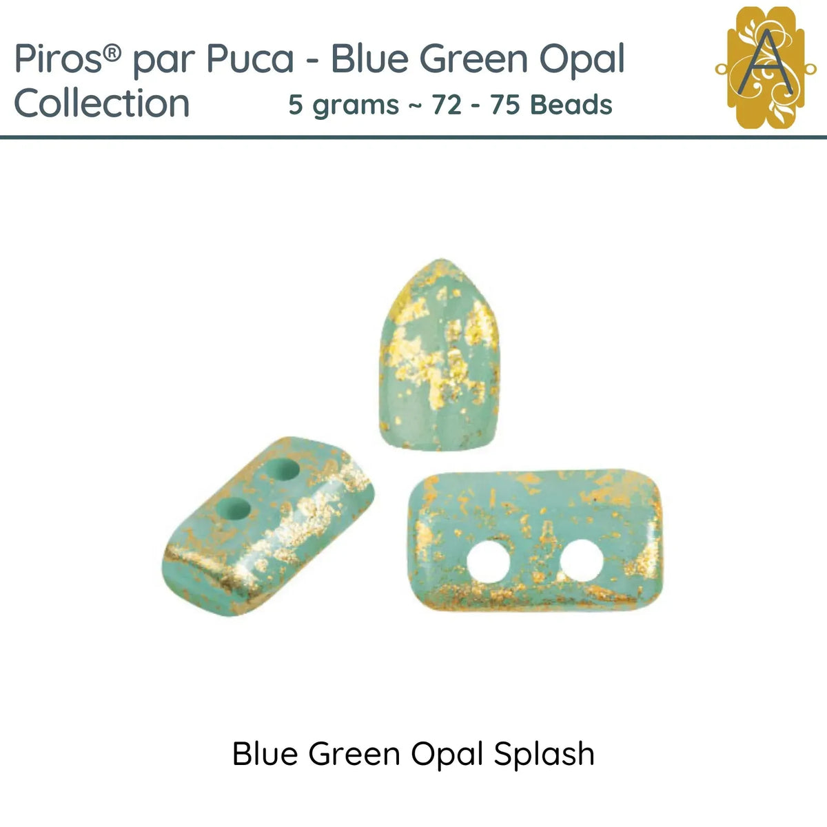 Piros® par Puca®, Blue Green Opal Collection, 5g. ~72-75 Beads - The Argus Collection