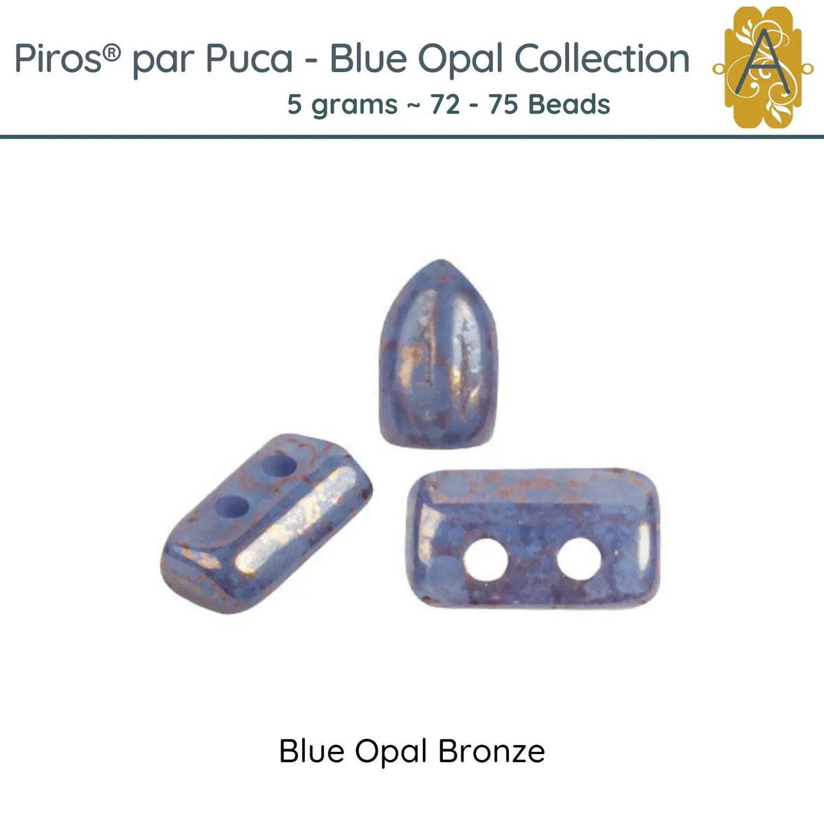 Piros® par Puca®, Blue Opal Collection, 5g. ~72-75 Beads - The Argus Collection