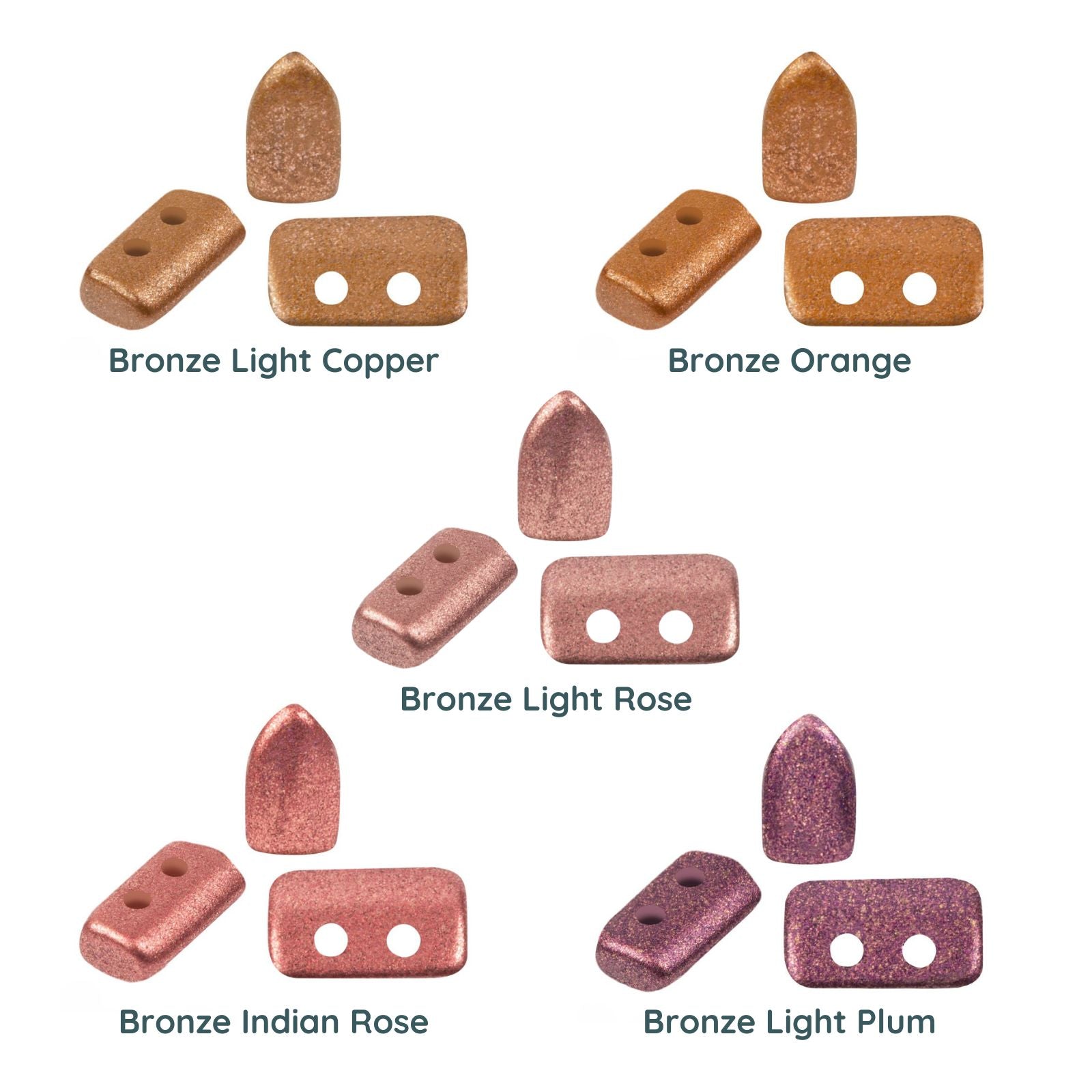 Piros Beads par Puca, New Bronze, 5g & 20g