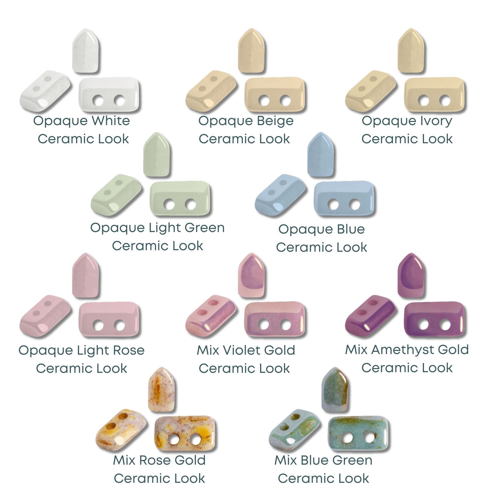 Piros Beads par Puca, Ceramic Look, 5g & 20g