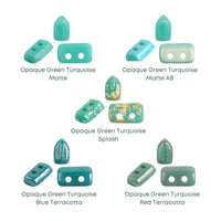 Piros Beads par Puca, Opaque Green Turquoise, 5g & 20g