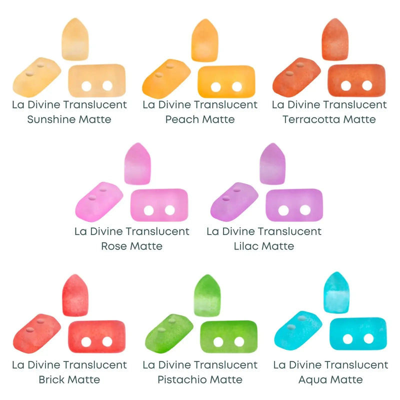 Piros Beads par Puca, La Divine Translucent Matte, 5g & 20g - The Argus Collection