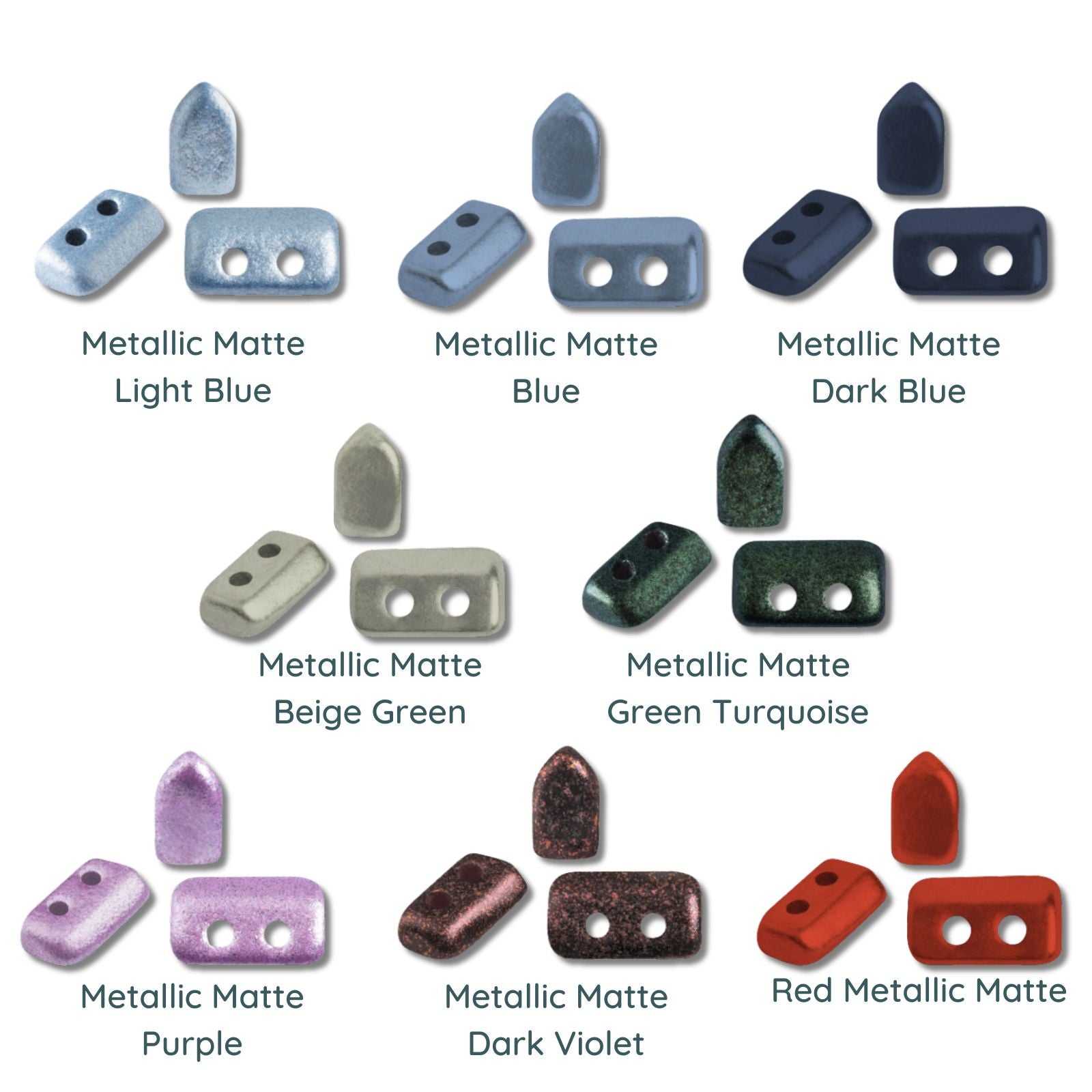 Piros Beads par Puca, Metallic Matte, 5g & 20g