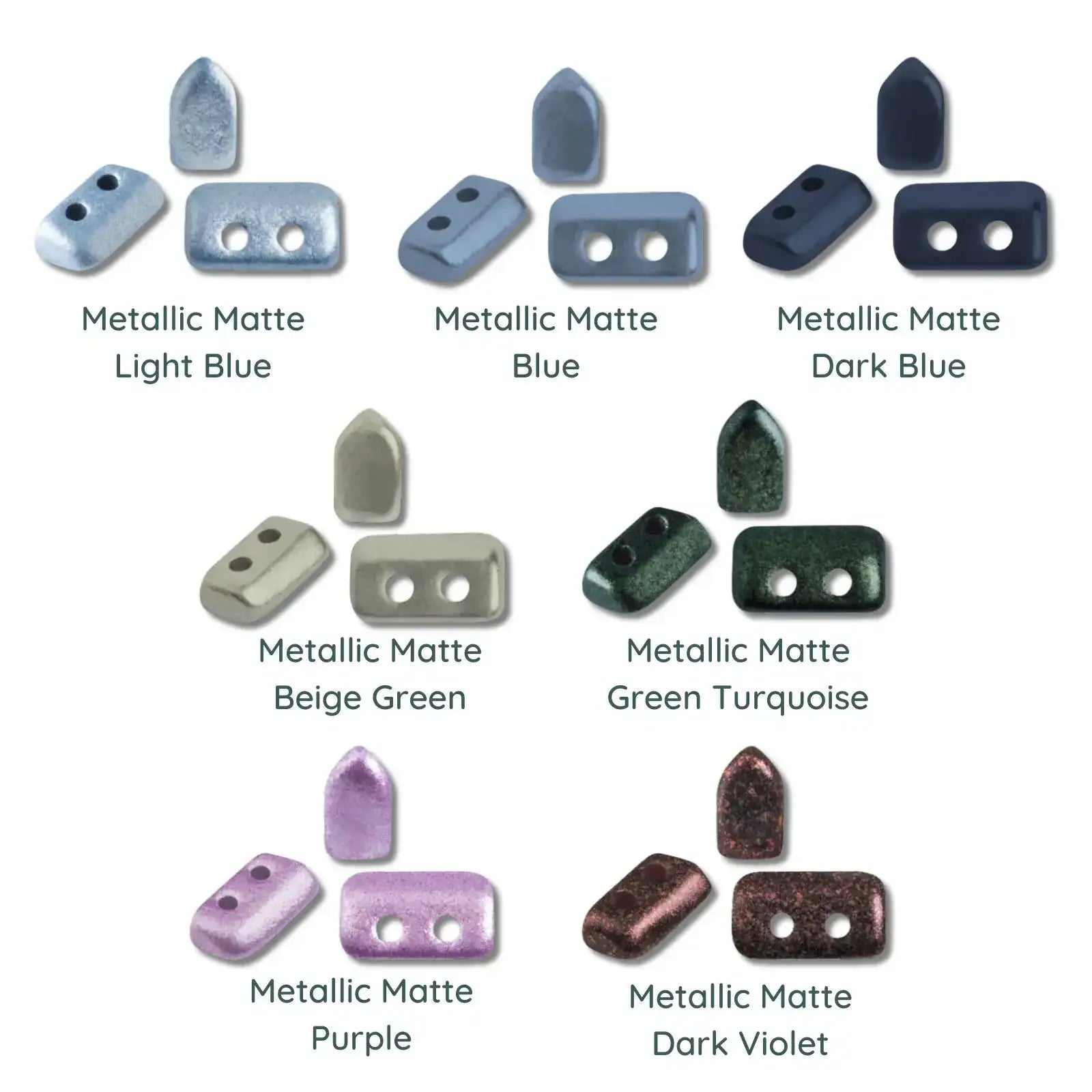 Piros Beads par Puca, Metallic Matte, 5g & 20g - The Argus Collection