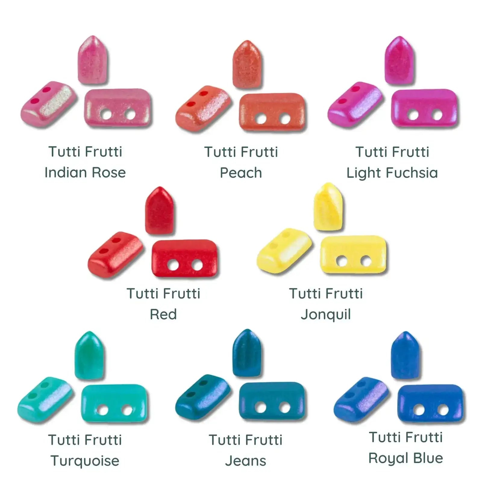 Piros Beads par Puca, Tutti-Frutti, 5g & 20g - The Argus Collection