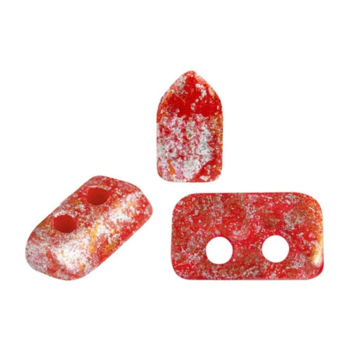 Piros Beads Coral Red Tweedy