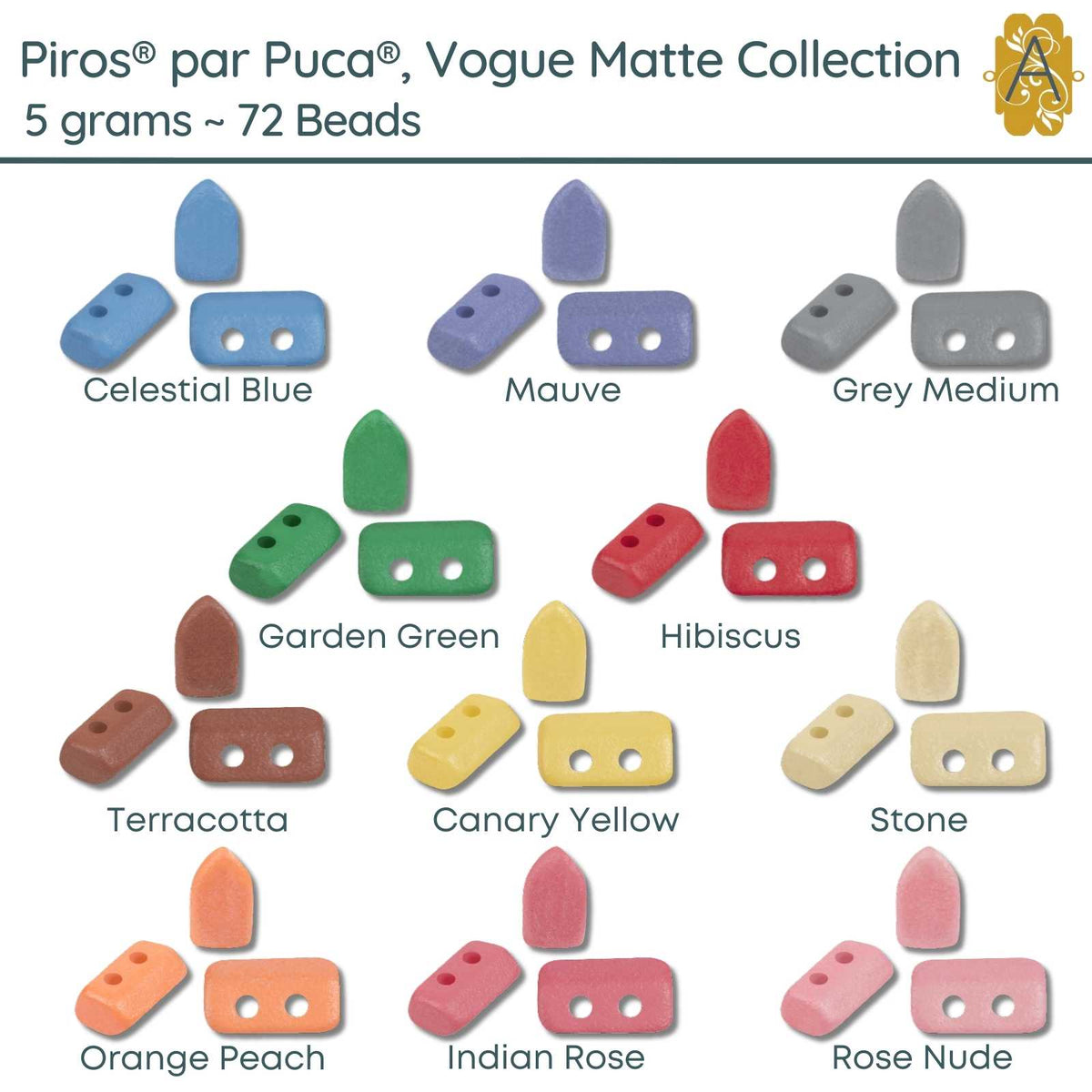 Piros par Puca, 5g, Vogue Matte Collection, 11 Colors - The Argus Collection