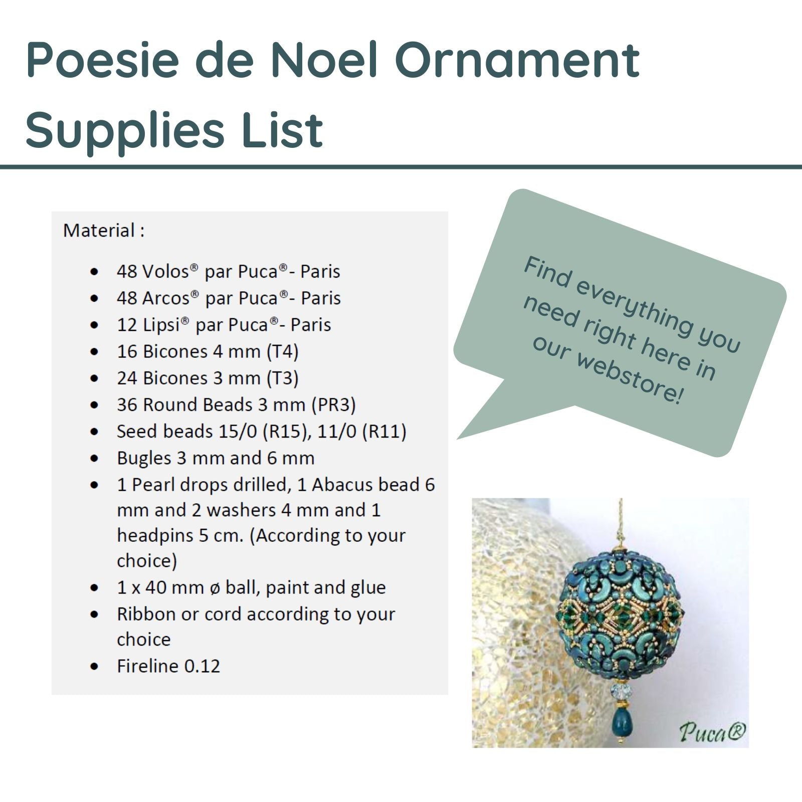 Poesie de Noel Ornament Pattern Par Puca