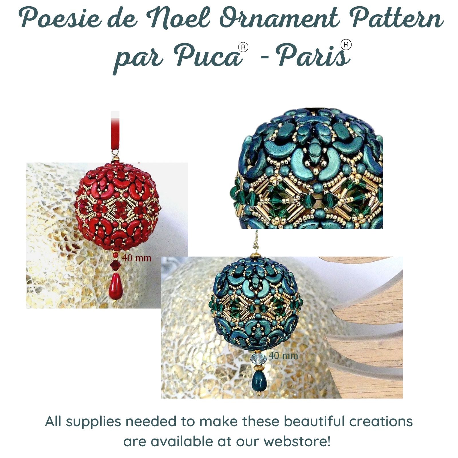 Poesie de Noel Ornament Pattern Par Puca