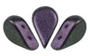 2-Hole Amos beads in Polynesian dark purple and black on a white background. -The Argus Collection