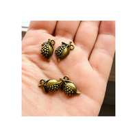 Pomegranate Charm or Pendant, Antique Brass