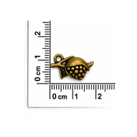 Pomegranate Charm or Pendant, Antique Brass