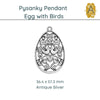 Pysanky Filigree Bird Pendant - The Argus Collection