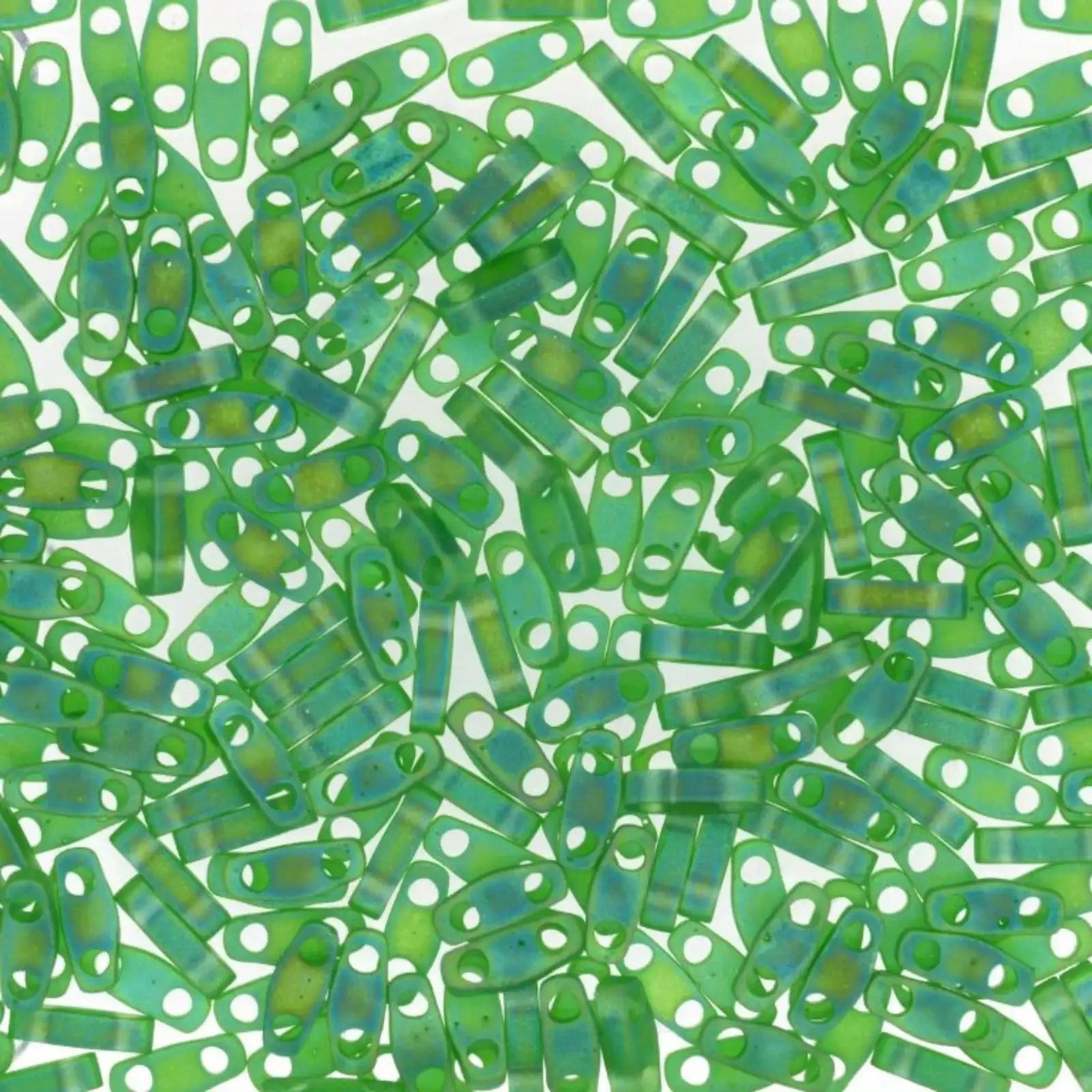 Miyuki Quarter Tila QTL-146FR, Green Transparent Matte AB, 5g - The Argus Collection