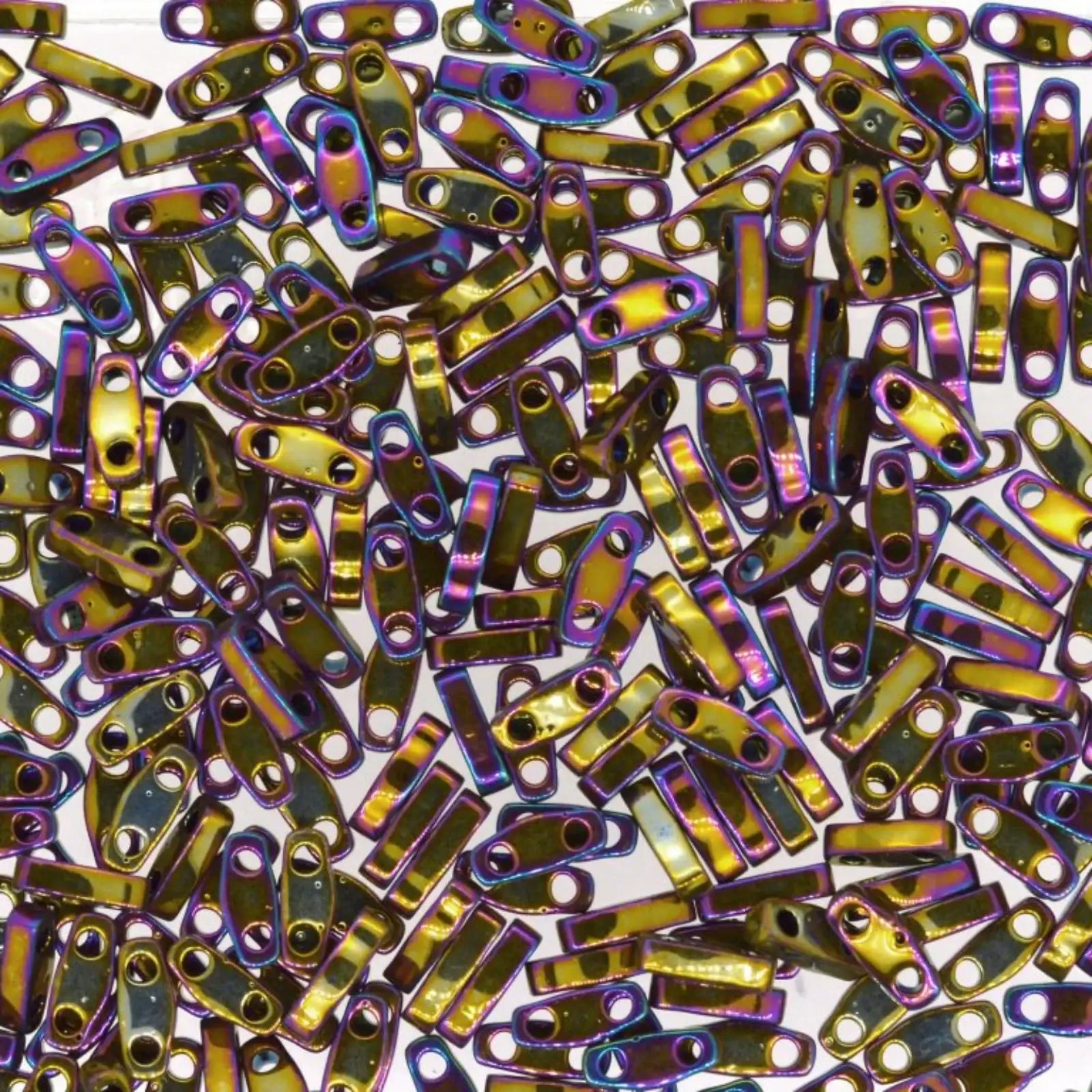 Miyuki Quarter Tila, QTL-188, Metallic Purple Gold Iris, 5g - The Argus Collection