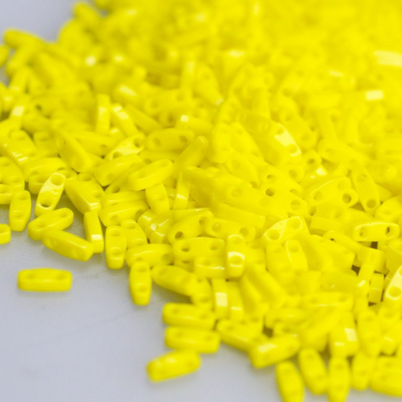 Miyuki Quarter Tila, QTL-404, Yellow Opaque, 5g - The Argus Collection