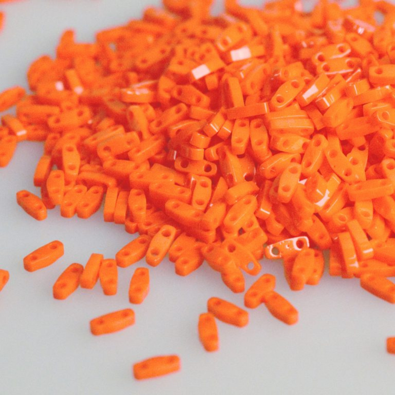 Miyuki Quarter Tila QTL-406, Orange Opaque, 5g - The Argus Collection