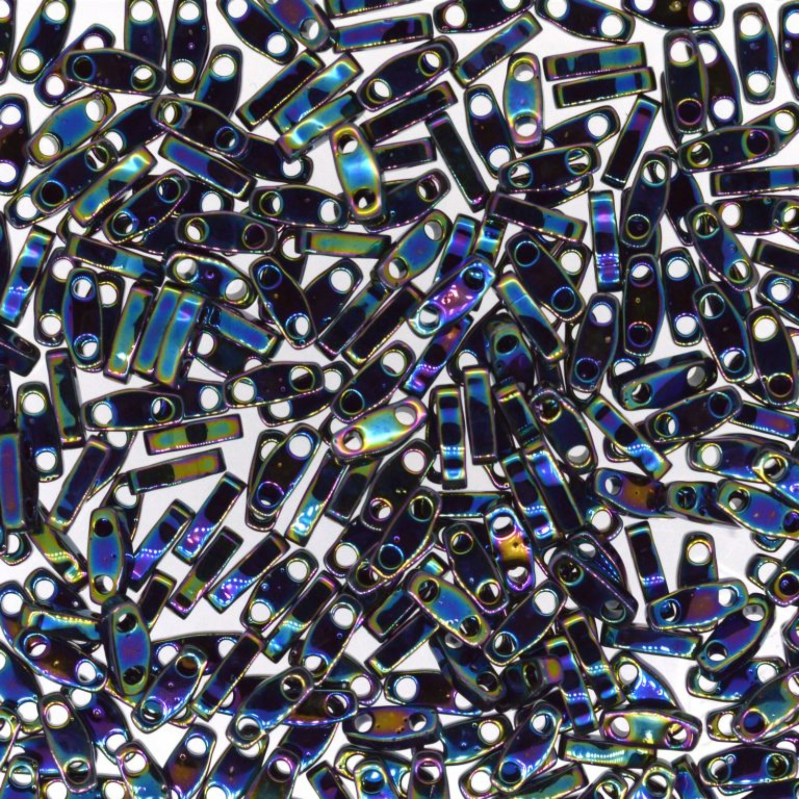 Miyuki Quarter Tila, QTL-455, Metallic Medium Blue Iris, 5g - The Argus Collection