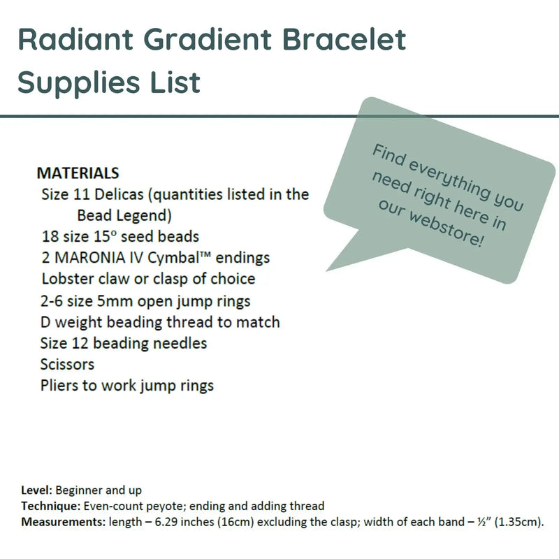 Radiant Gradient Bracelet Pattern by Martha Mollichella - The Argus Collection
