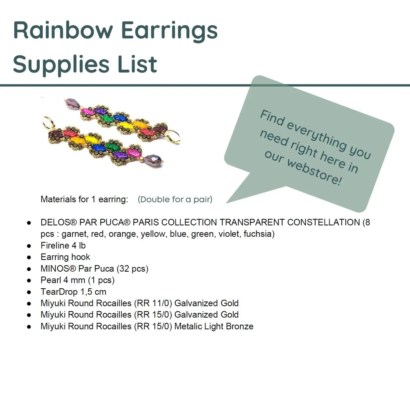 Rainbow Earrings Pattern by Angel Accessories - Rainbow Earrings Pattern by Angel Accessories - Default Title , The Argus Collection