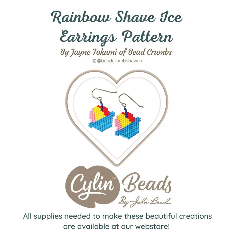 Rainbow Shave Ice Earrings Pattern, Cylin Beads - Rainbow Shave Ice Earrings Pattern, Cylin Beads - Default Title , The Argus Collection