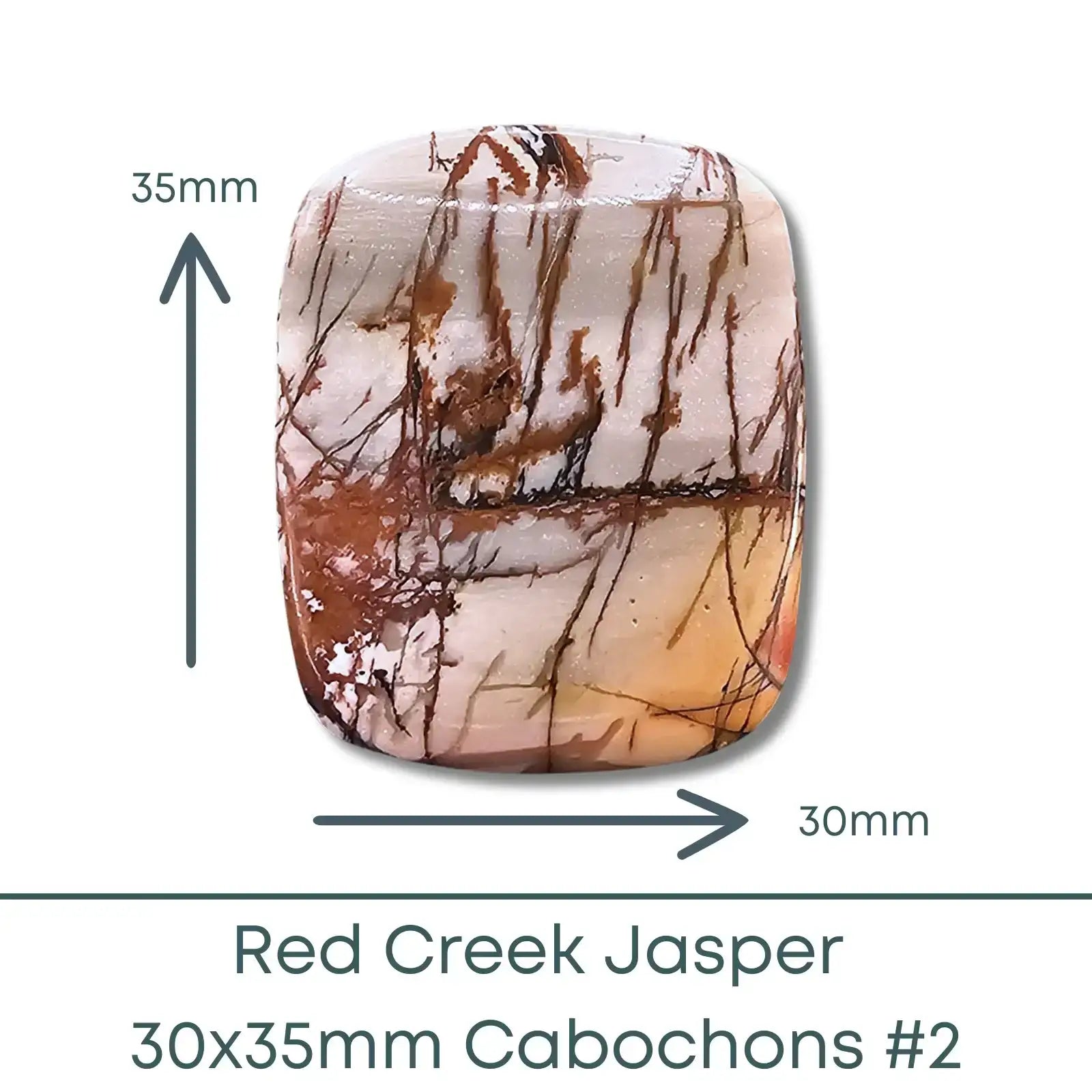 Red Creek Jasper Cabochons, 30x35mm - The Argus Collection