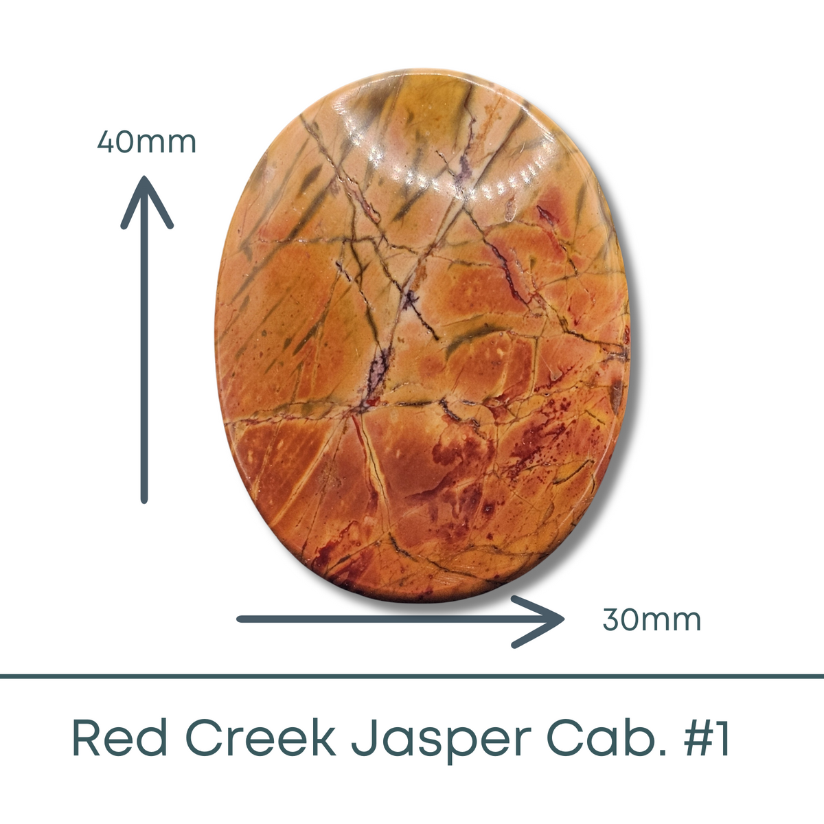 Red Creek Jasper Oval Cabochon #1 - The Argus Collection