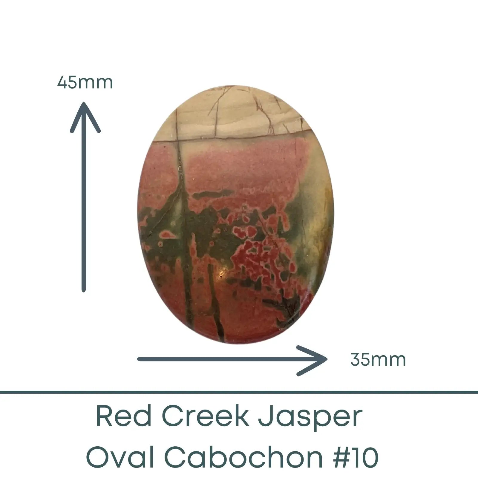 Red Creek Jasper Oval Cabochon #10 - Red Creek Jasper Oval Cabochon #10 - Default Title , The Argus Collection