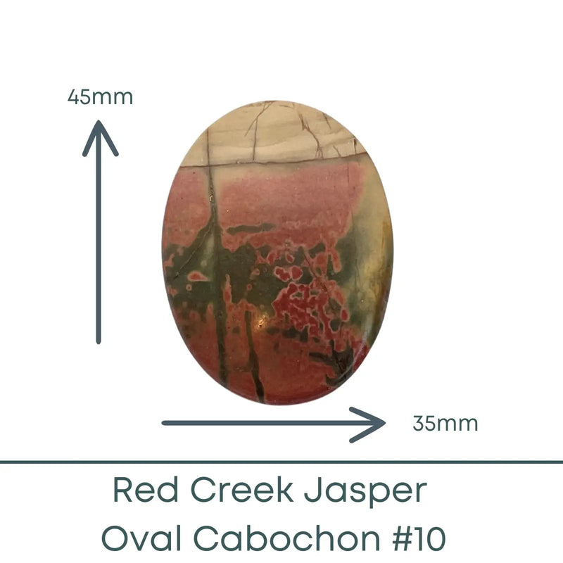 Red Creek Jasper Oval Cabochon #10 - Red Creek Jasper Oval Cabochon #10 - Default Title , The Argus Collection