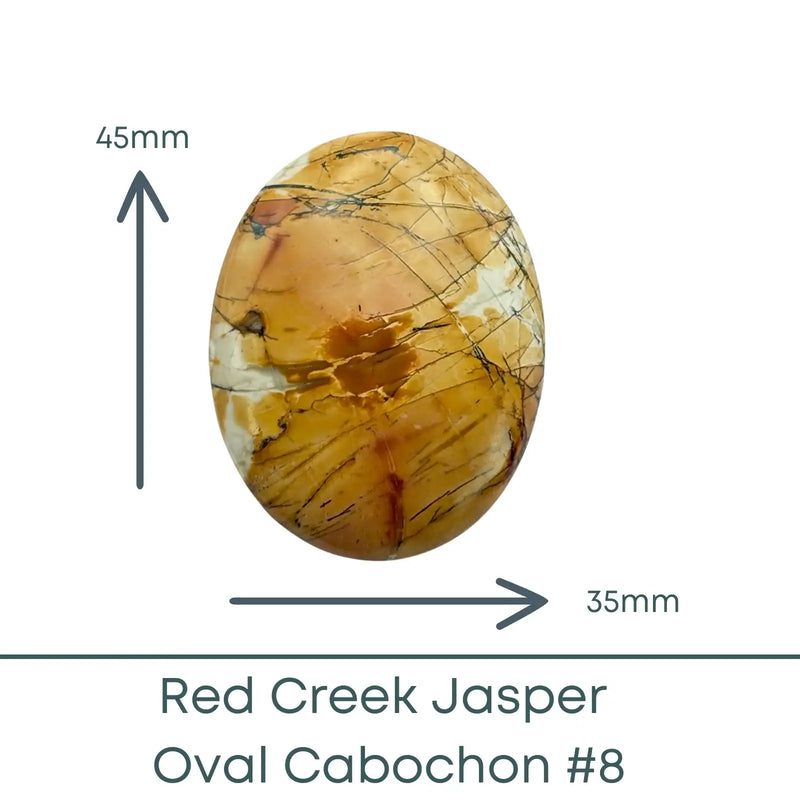Red Creek Jasper Oval Cabochon #8 - Red Creek Jasper Oval Cabochon #8 - Default Title , The Argus Collection
