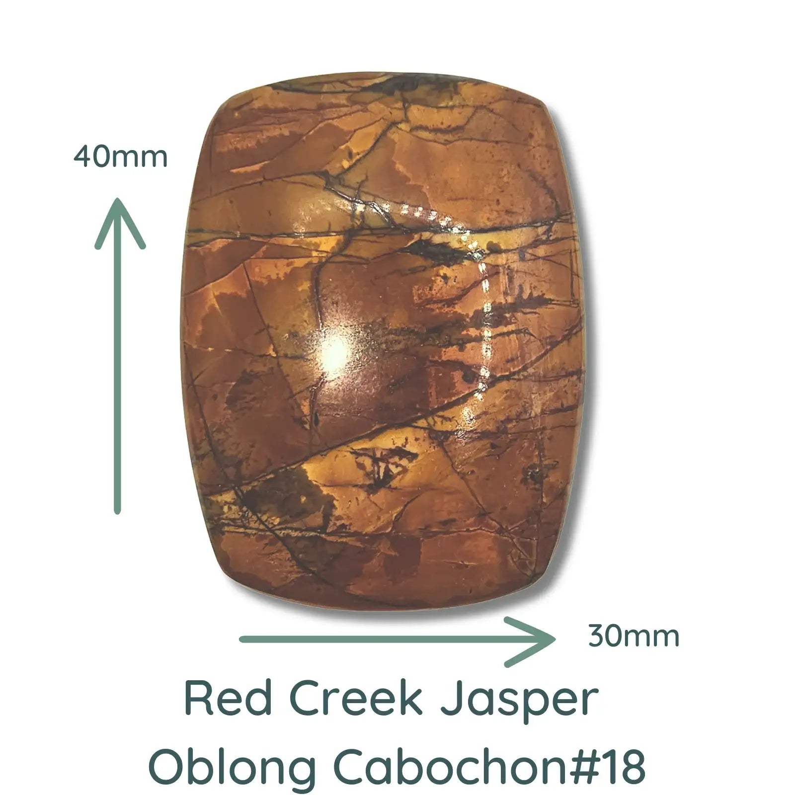 Red Creek Jasper Oblong Cabochons, 30x40mm - The Argus Collection