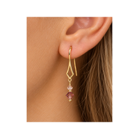 Rhombus Gold Earring Wires with Loop