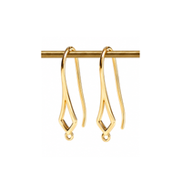 Rhombus Gold Earring Wires with Loop