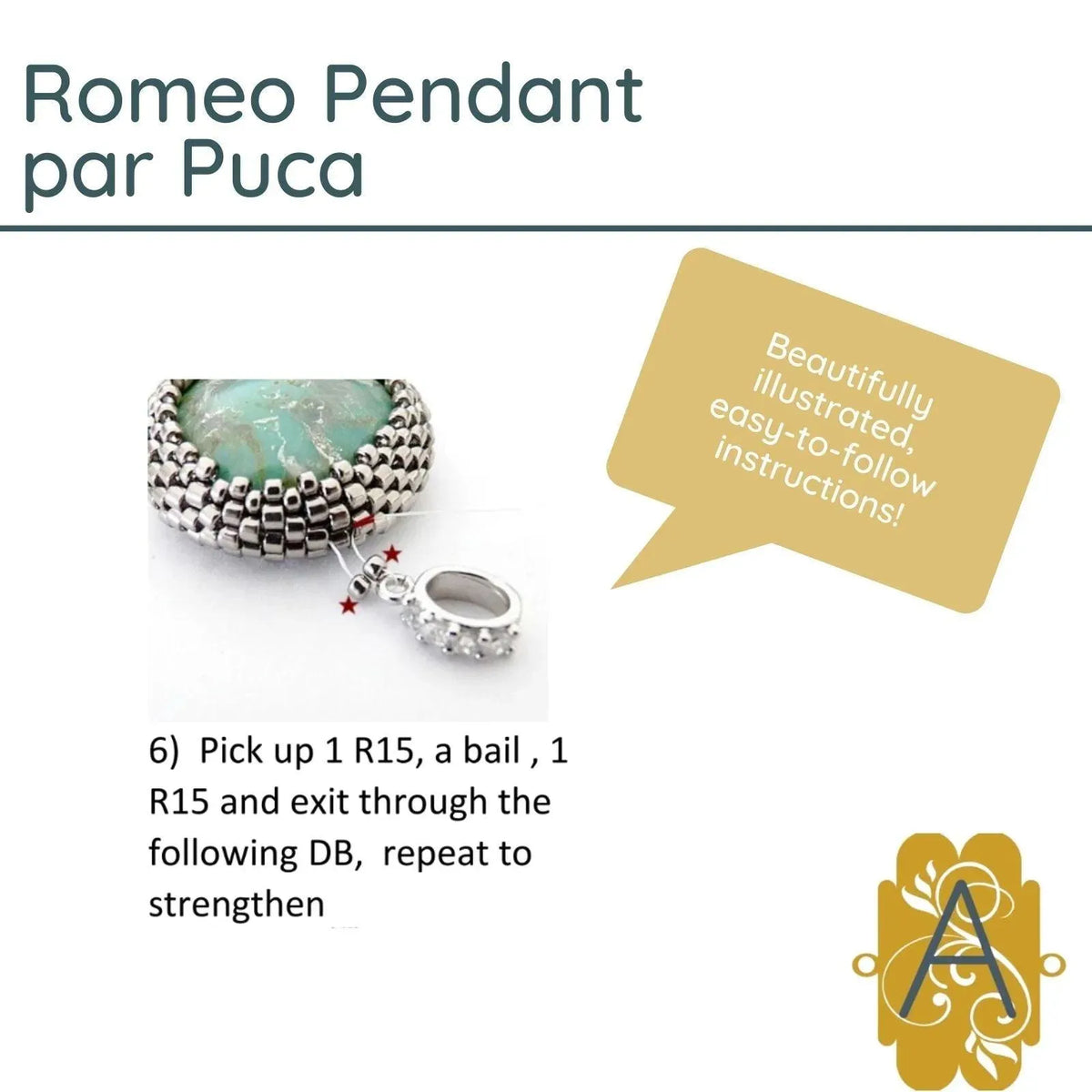 Romeo Pendant Pattern par Puca - The Argus Collection