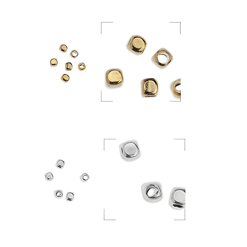 Rounded Cube Bead, Spacer Bead, 2mm - The Argus Collection
