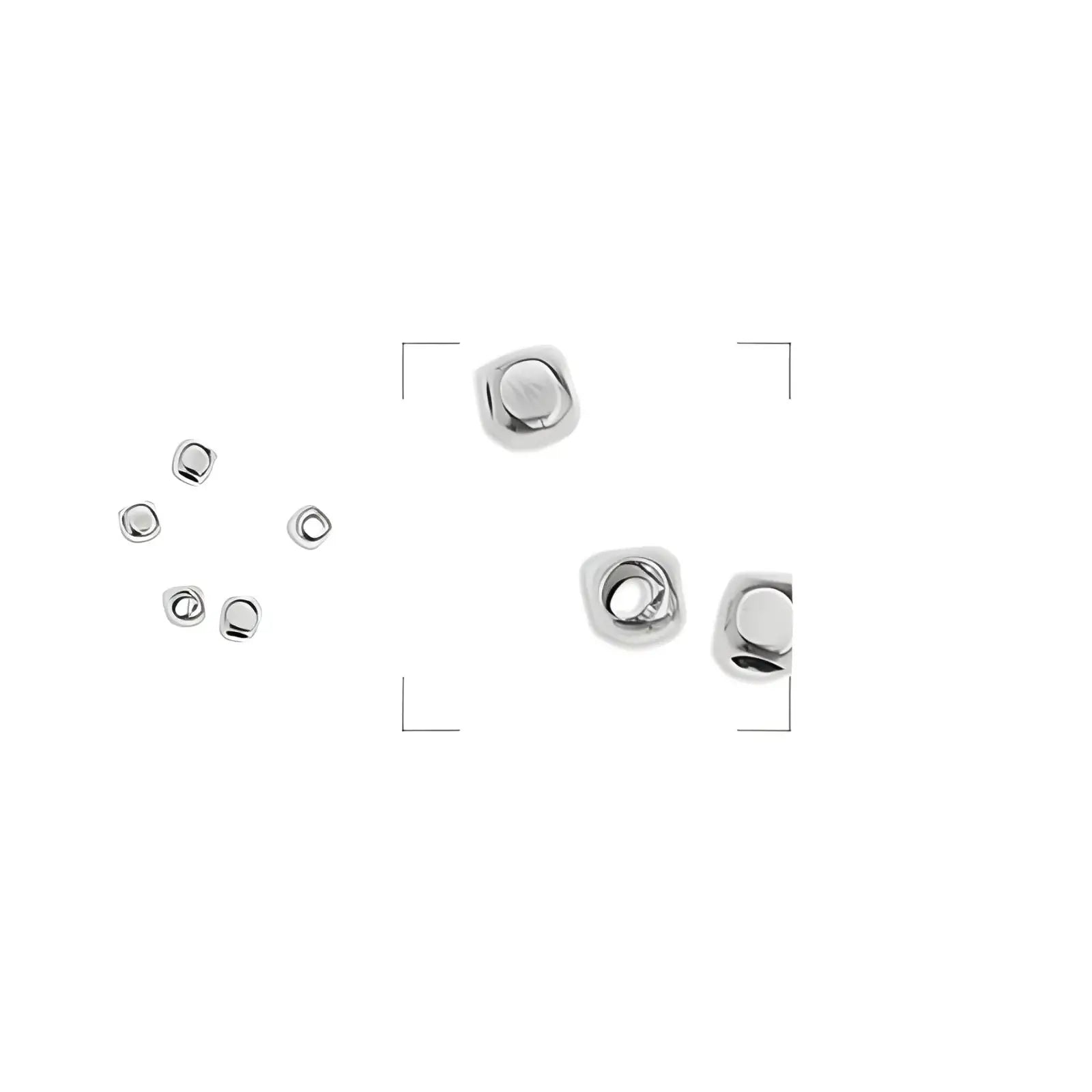 Rounded Cube Bead, Spacer Bead, 2mm - The Argus Collection
