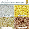 Superduo Beads, 10g., Pastels - Shades of Yellow/White, 4 Colors - The Argus Collection