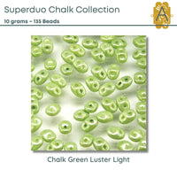 Superduo Beads, 10g., Chalk Collection, 8 Colors - The Argus Collection