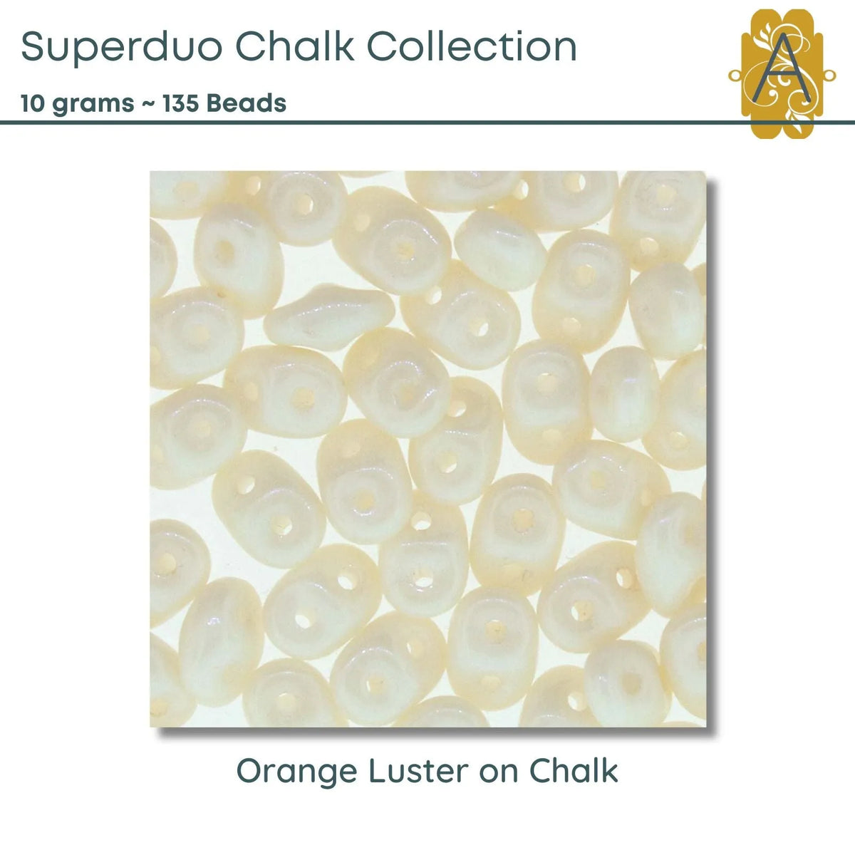 Superduo Beads, 10g., Chalk Collection, 8 Colors - The Argus Collection