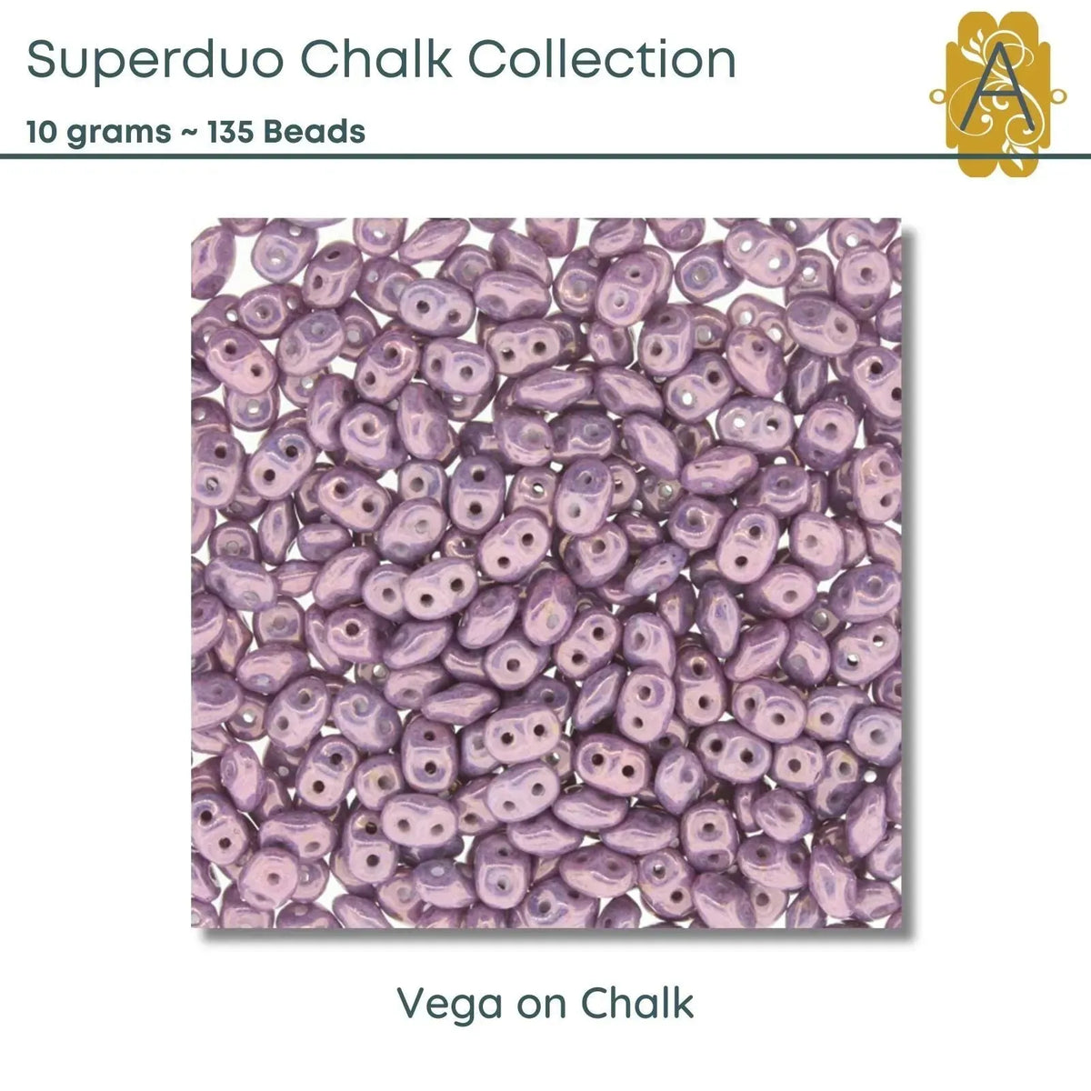 Superduo Beads, 10g., Chalk Collection, 8 Colors - The Argus Collection