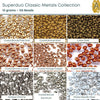 Superduo Beads, 10g., Classic Metals Collection, 10 Colors - The Argus Collection