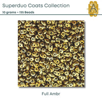 Superduo Beads, 10g., Coats Collection, 5 Finishes - The Argus Collection