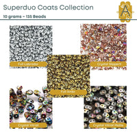 Superduo Beads, 10g., Coats Collection, 5 Finishes - The Argus Collection