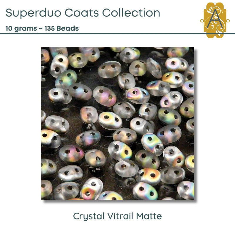 Superduo Beads, 10g., Coats Collection, 5 Finishes - The Argus Collection