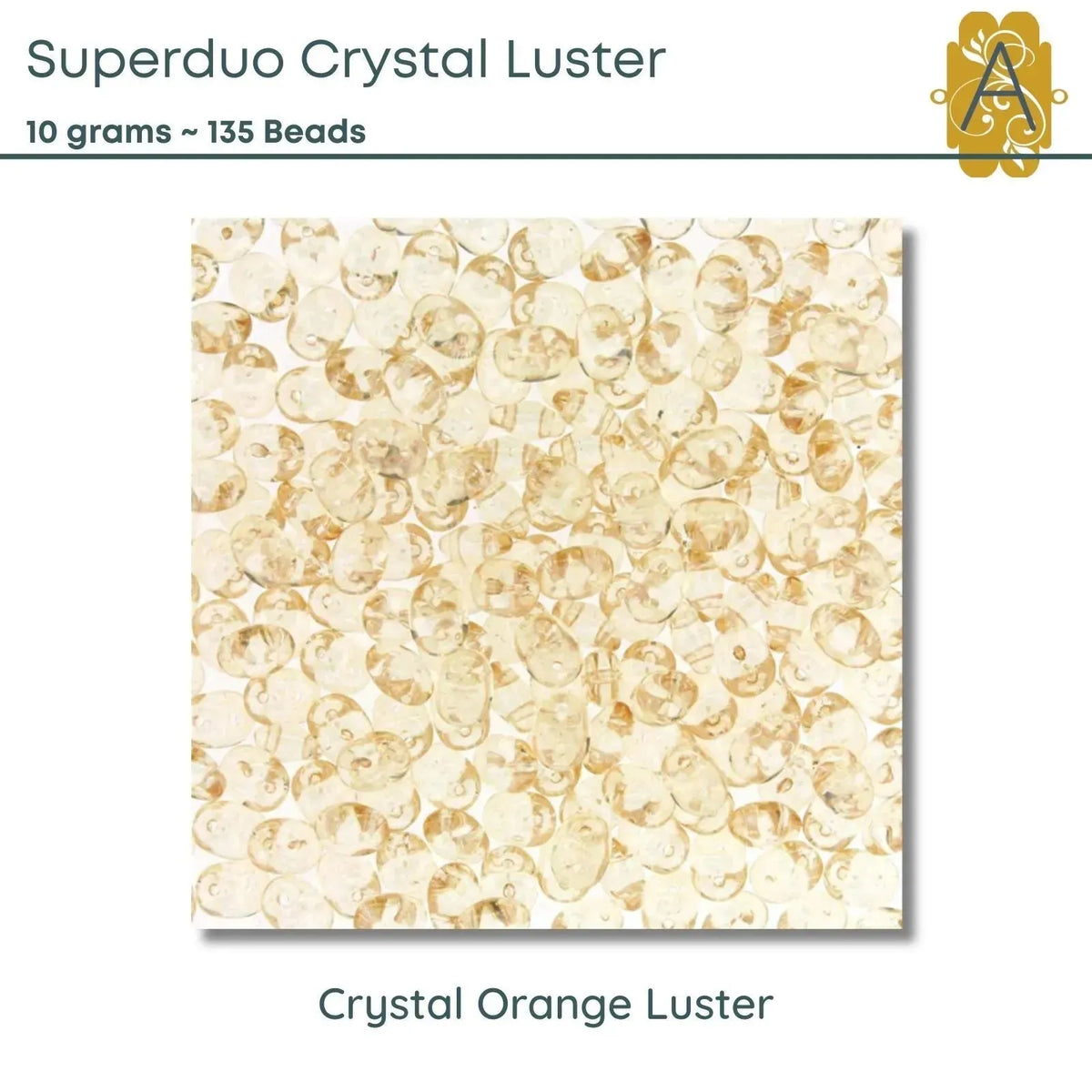 Superduo Beads, Crystal Luster Collection, 10g - The Argus Collection