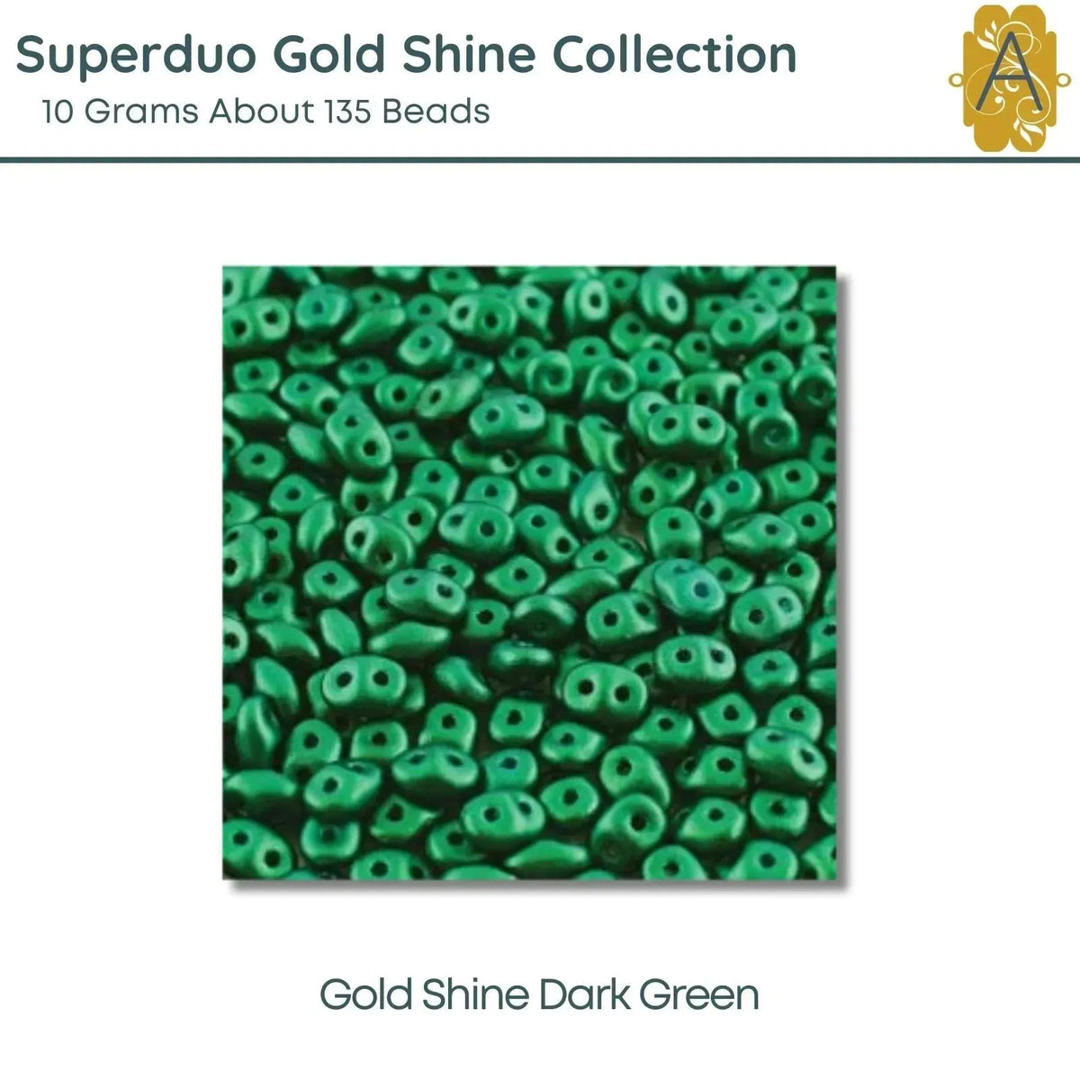 Superduo Beads,10g., Gold Shine Collection, 8 Colors - The Argus Collection