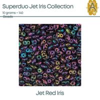 Superduo Beads, 10g., Rainbow Iris Collection, 6 Colors - The Argus Collection